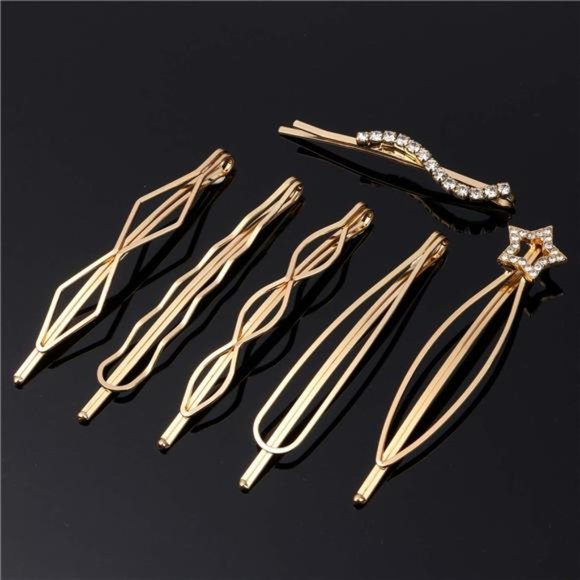 Elegant Wedding Hair Accessories | Golden Barrettes - Picture 3 of 7